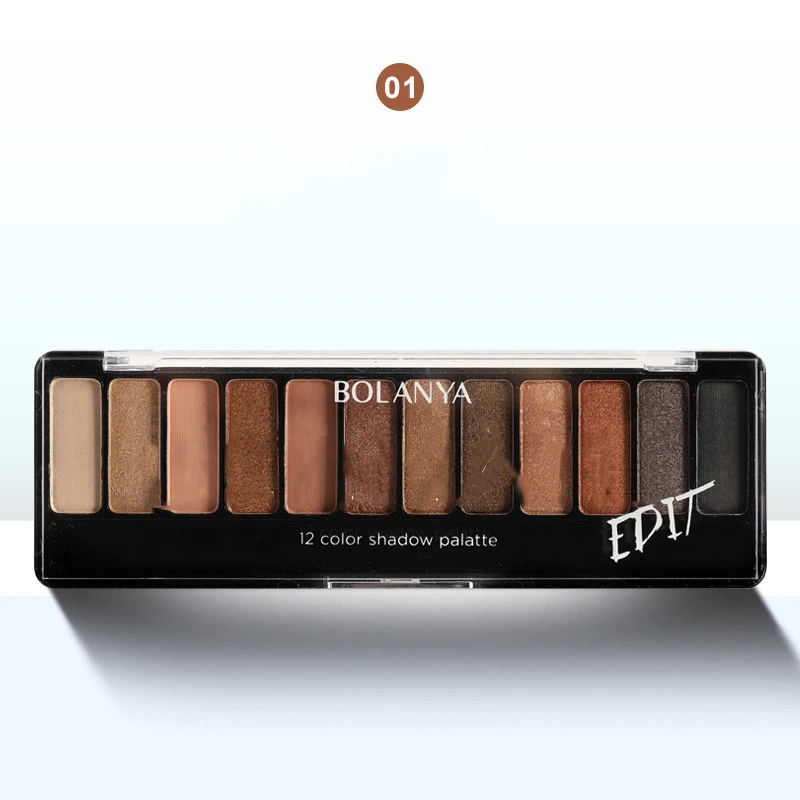 12 Color Earth Tone Brown Eye Shadow Plate