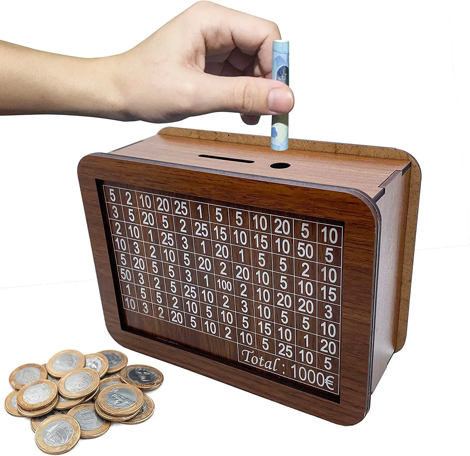 Home Counter Wooden Crafts Decorative Money Jar