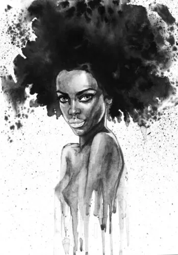 Abstract Face Black And White Line Art Drawing Poster