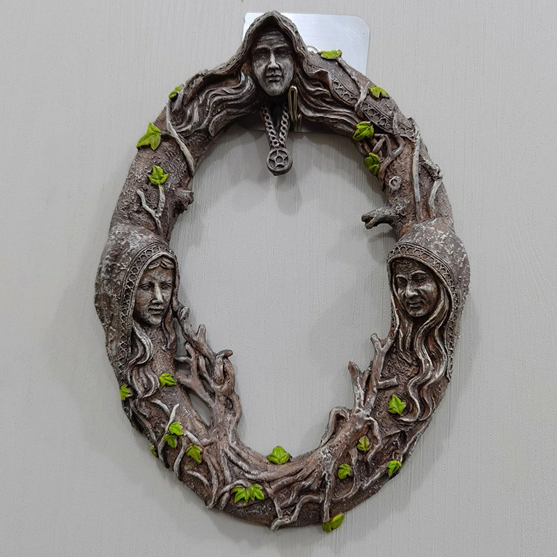 Triple Goddess Mirror Resin With Amulet Triple