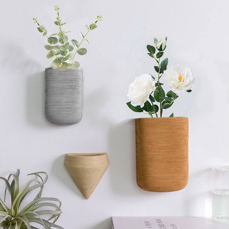 Geometric Ceramic Flowerpot Wall Originality