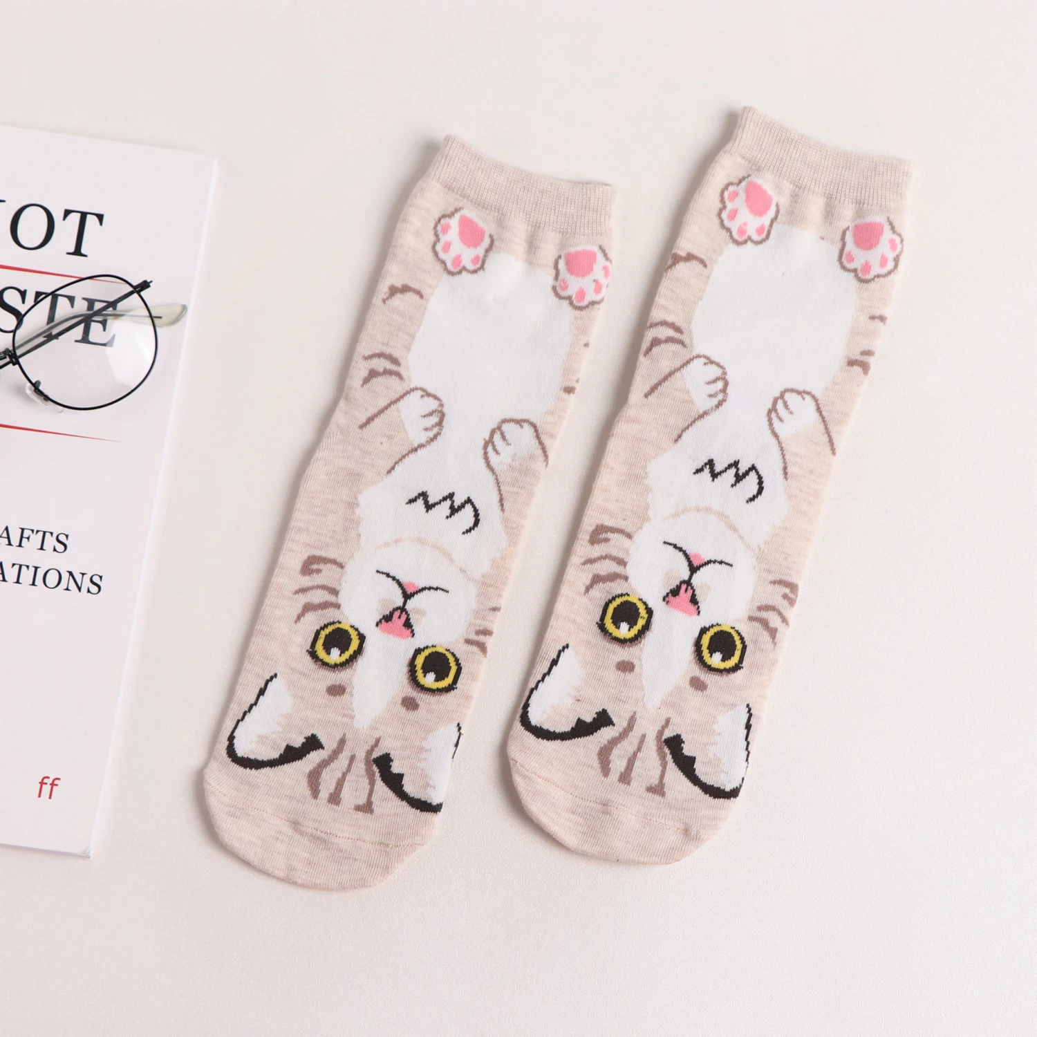 Straight Socks Animal Cute Female  Cat Cotton Comfortable Tube Socks