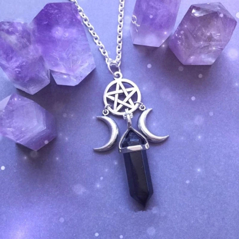 Fashion Pentagram Pendant Moon Necklace