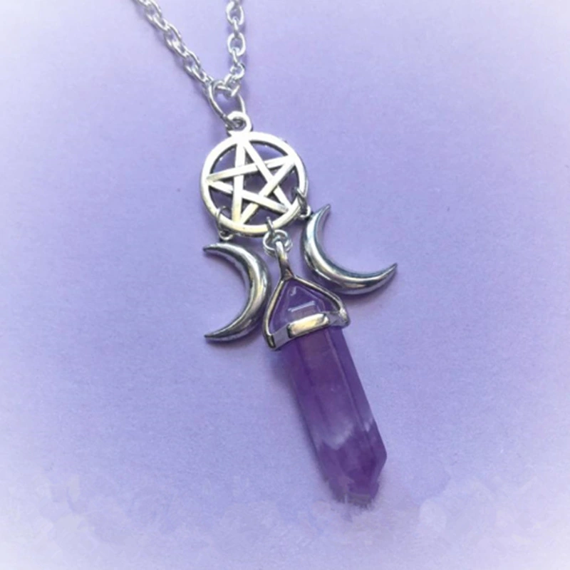 Fashion Pentagram Pendant Moon Necklace