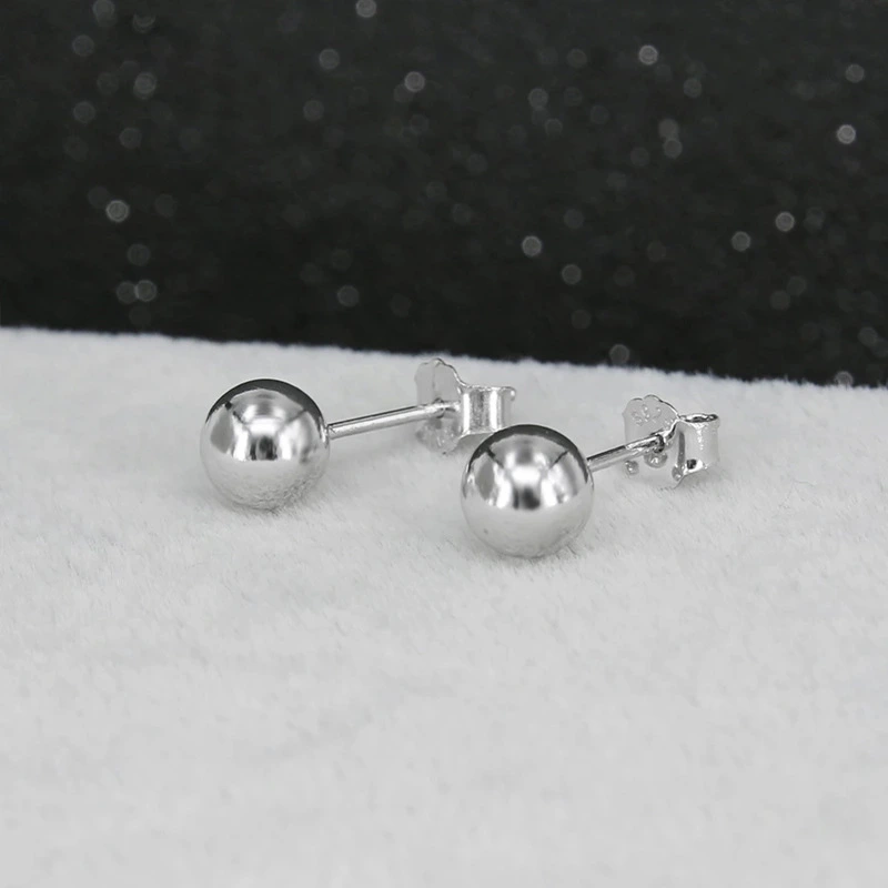 S925 Silver Bean Ear Studs Women's Simple Frost