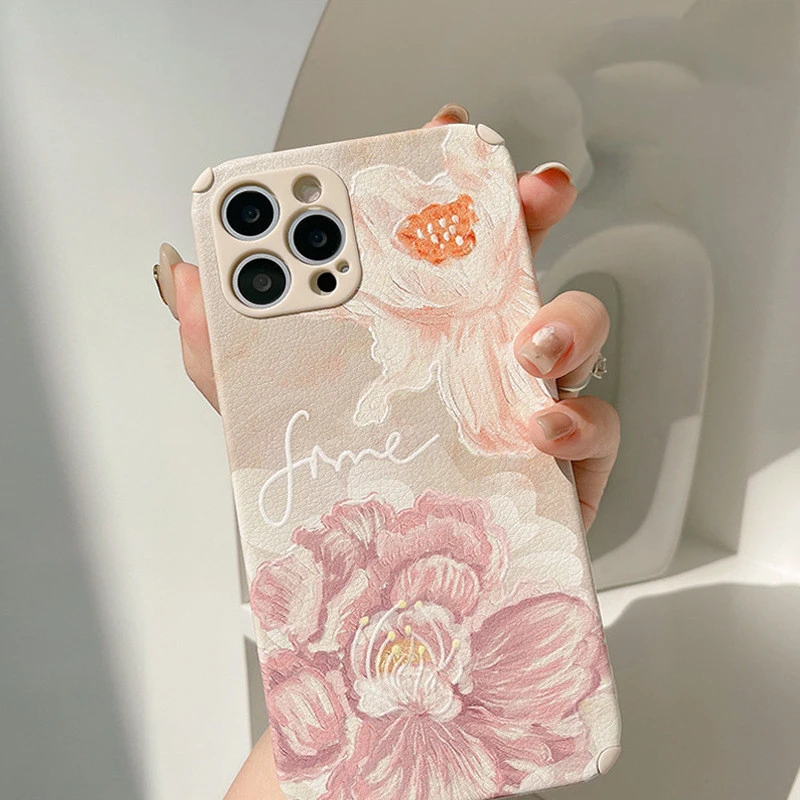 Retro Big Flower Mobile Phone Case Is Suitable