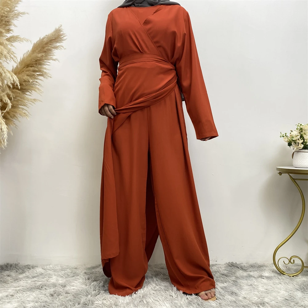 Clear Color V-neck Patchwork Jumpsuit Wide Leg Pants