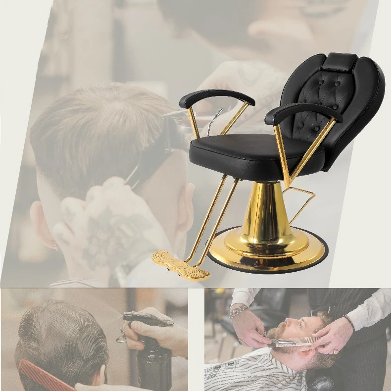 Comfortable Golden Massage Hair Salon Chair