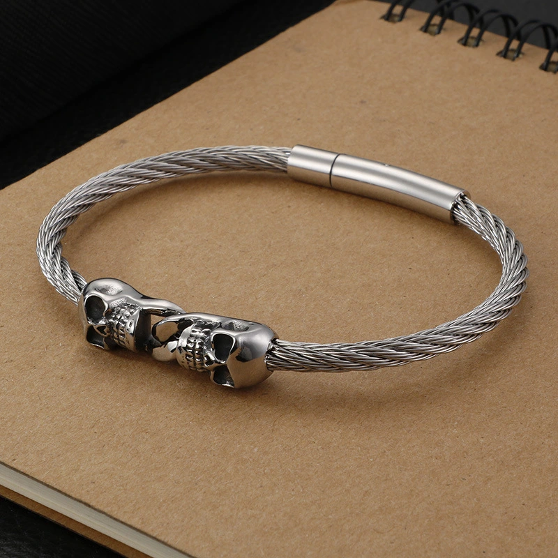 Skull Titanium Steel Bracelet Vintage