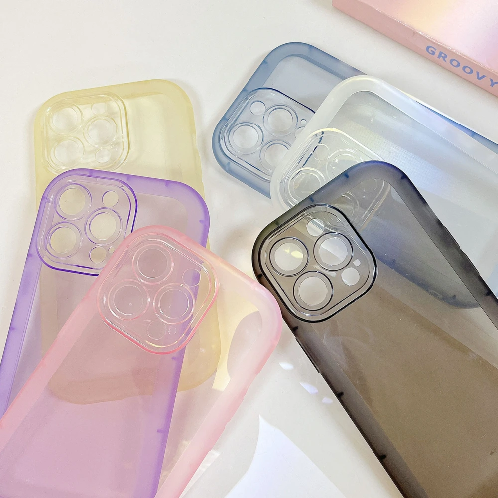 Simple All-inclusive Protective Case Candy Color Transparent Silicone Phone Case