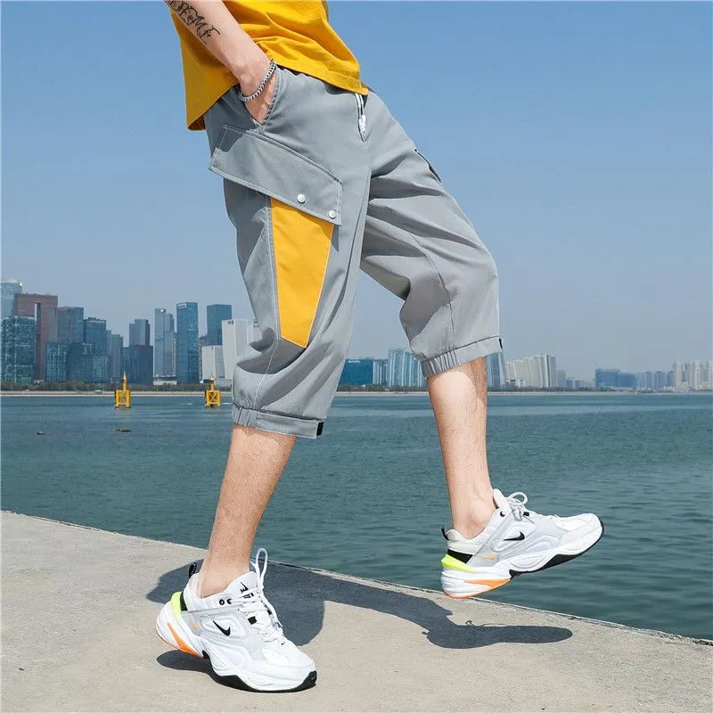 Summer New Men's Cropped Loose Casual Working Pants