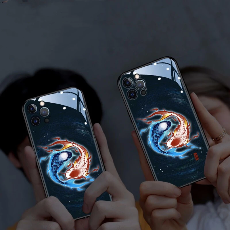 Applicable Mobile Phone Case Luminous Glass