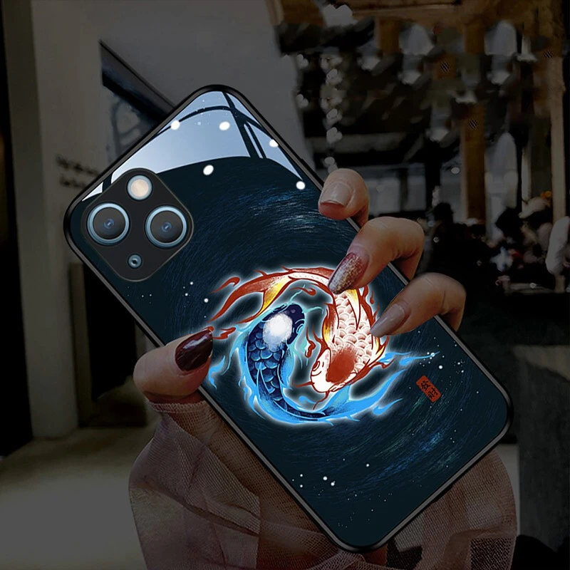 Applicable Mobile Phone Case Luminous Glass