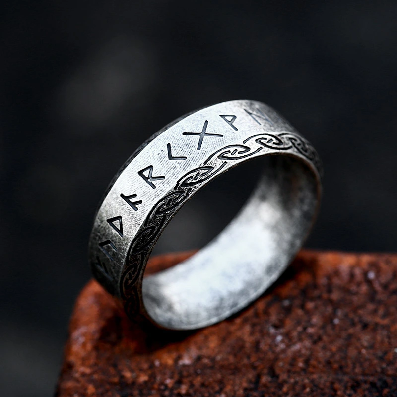 Simple And Fashionable Titanium Steel Ring Retro Stainless Steel