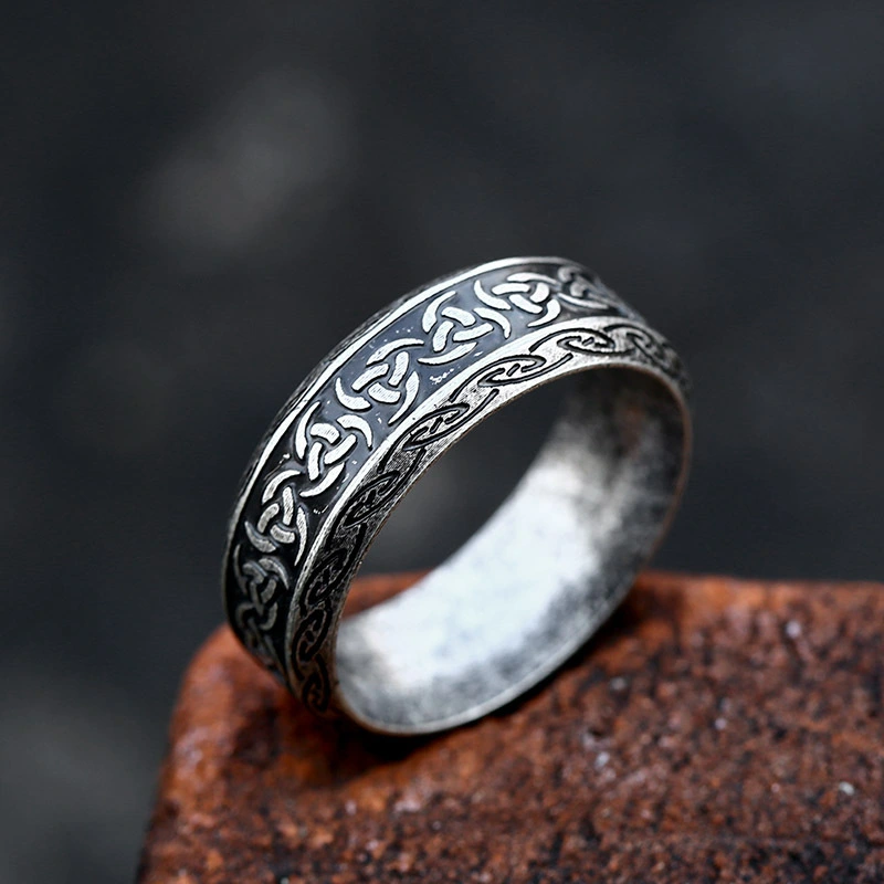 Simple And Fashionable Titanium Steel Ring Retro Stainless Steel