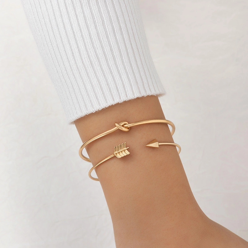 Knotted Round Arrow Bracelet Two-piece Set