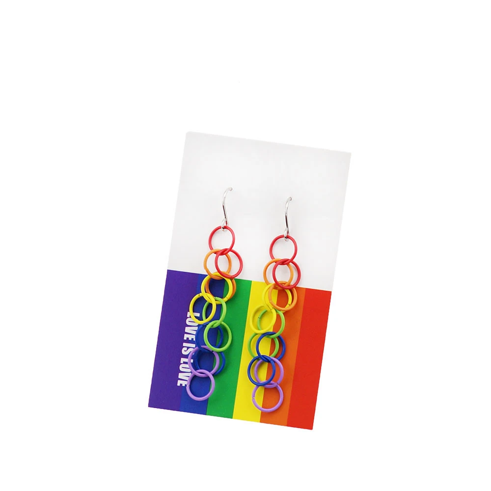 Men's And Women's Fashion Simple Rainbow Earrings