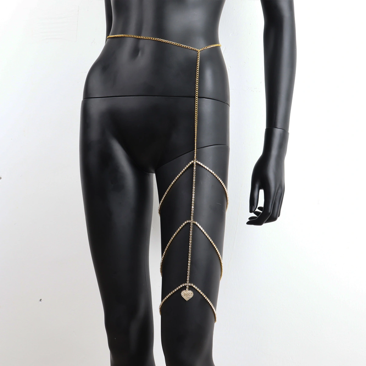 Multi-Layer Body Shape Diamond Love Leg Chain Beach