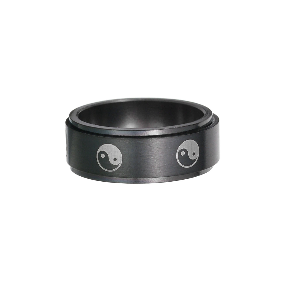 Men's And Women's Fashion Stainless Steel Turning Decompression Gossip Ring
