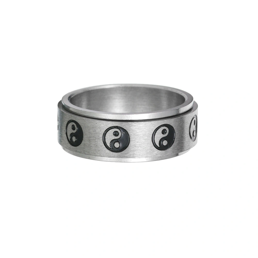Men's And Women's Fashion Stainless Steel Turning Decompression Gossip Ring