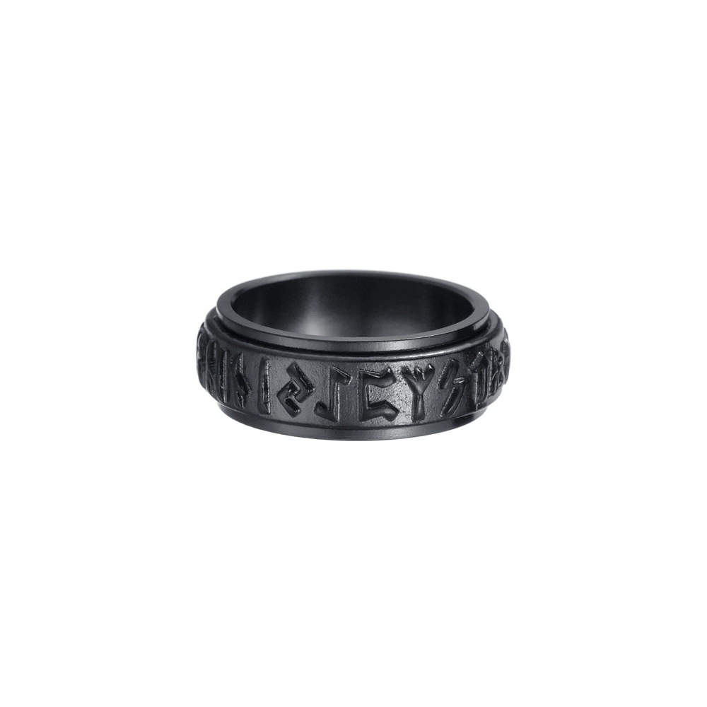 Loon Rune Letter Mother Turning Decompression Titanium Ring