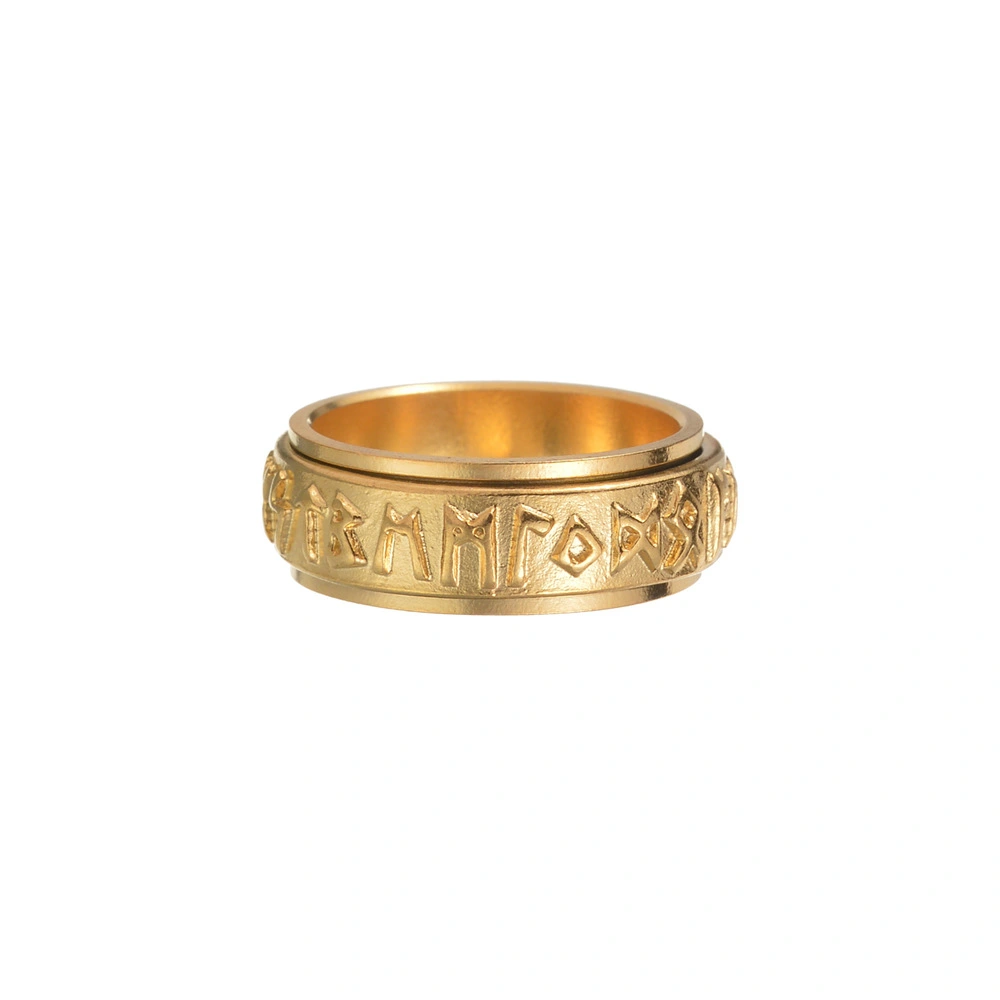 Loon Rune Letter Mother Turning Decompression Titanium Ring