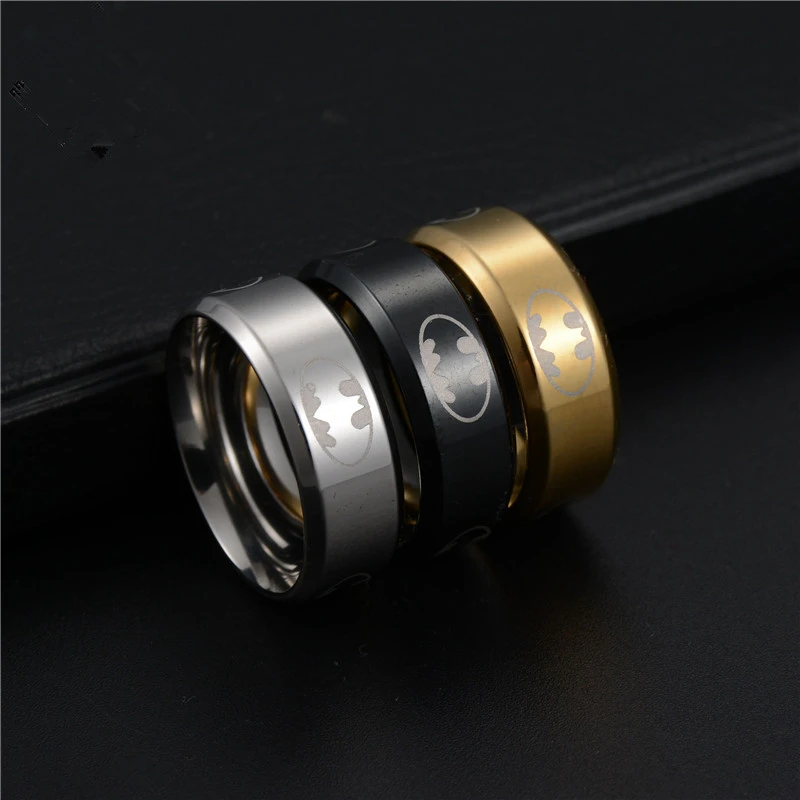 Tricolor Batman Popular Jewelry Stainless Steel Ring