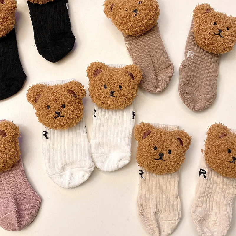 New Autumn And Winter Children's Socks Bear Tube Socks Doll For Babies Baby Socks