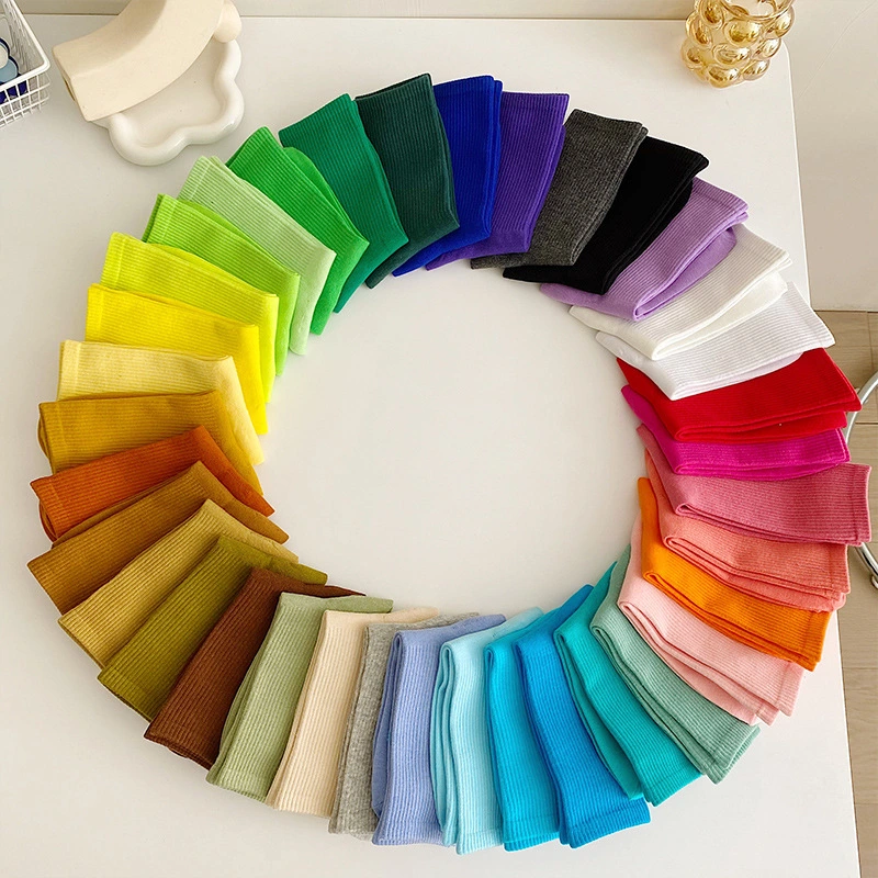 Candy Color Autumn And Winter Cotton Rose Solid Color Stockings