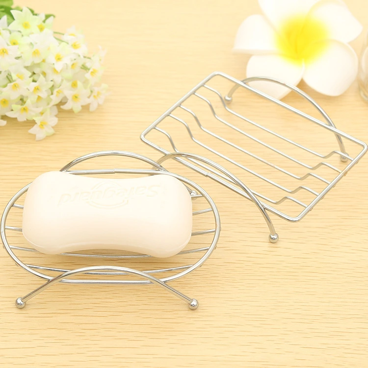 Iron Stainless Steel Soap Box Bathroom Simple Fashion Plating Soap Dish Drain