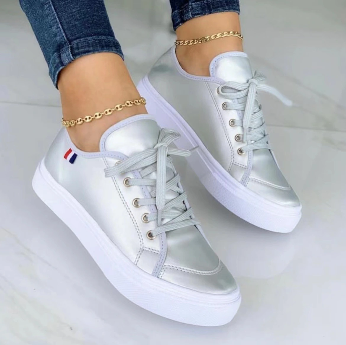 European And American New Round Toe Platform Casual Shoes
