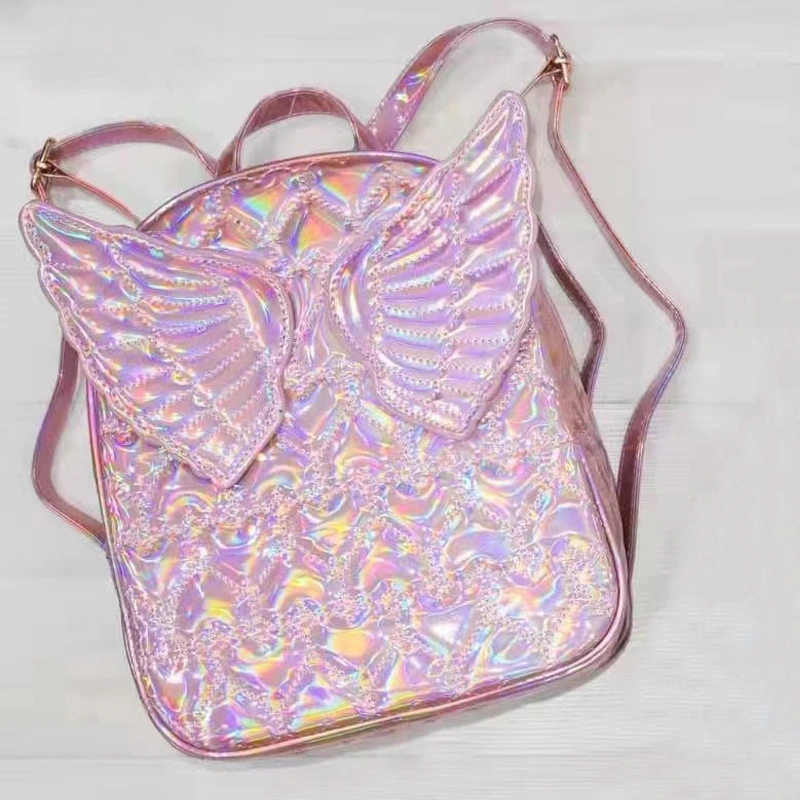  St Heron New Fashion Laser Angel Wings Women's Backpack Cute Lady Personality Creative Backpack