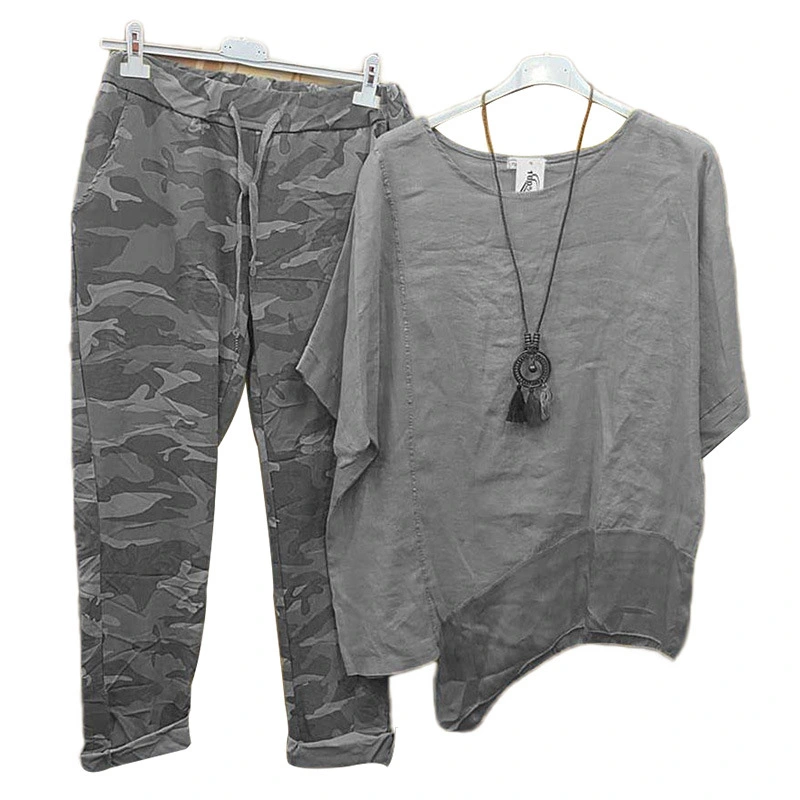 Spot Goods Amazon European And American Style Women's Clothing Summer New Fashion Outfit Wholesale Anti-aging Casual Two-piece Set