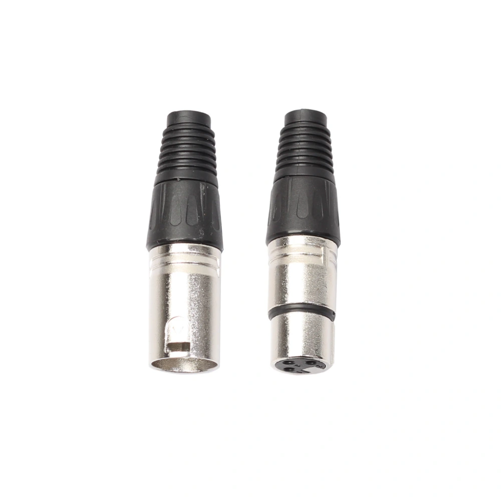 Three Core XLR Head Silver Male And Female Mixer Plug