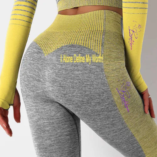 Steamless Striped Knitted Yoga Fitness Pants