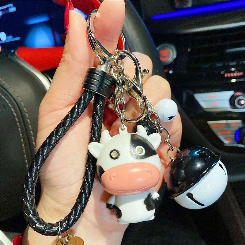 Creative Cartoon Cute LED Light-emitting Sound Cow Shape Keychain