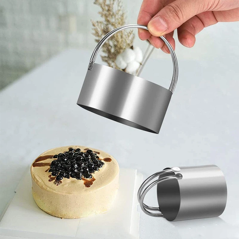 Stainless Steel Cookie Mold Hanging Basket Double Handle Mousse Ring Household Baking