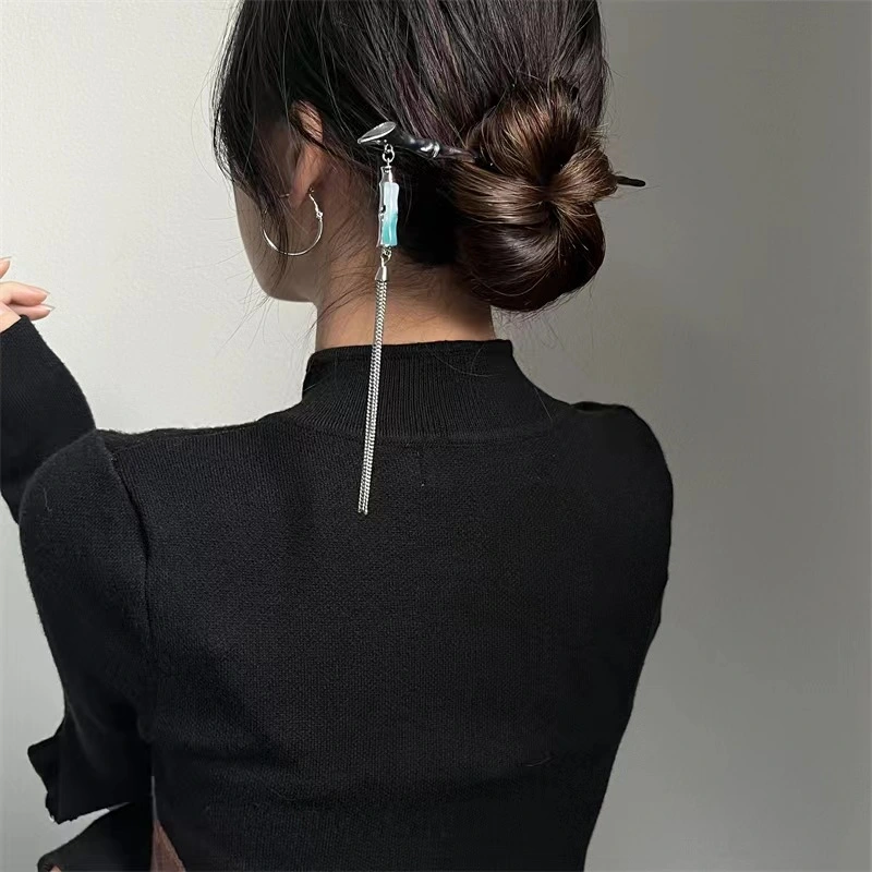 Jade Tassel Hairpin Female Niche Design