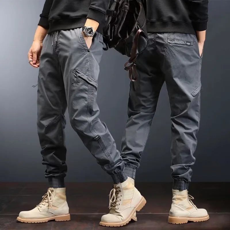 Ankle Banded Working Pants Casual Cropped Pants Loose Slim Fit Tapered Pants