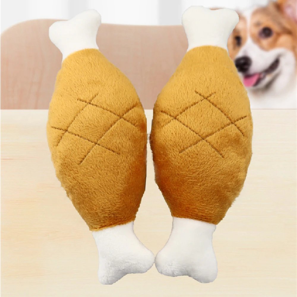 Bite-resistant Teeth Grinding Puzzle Double-headed Chicken Leg Pet Doll