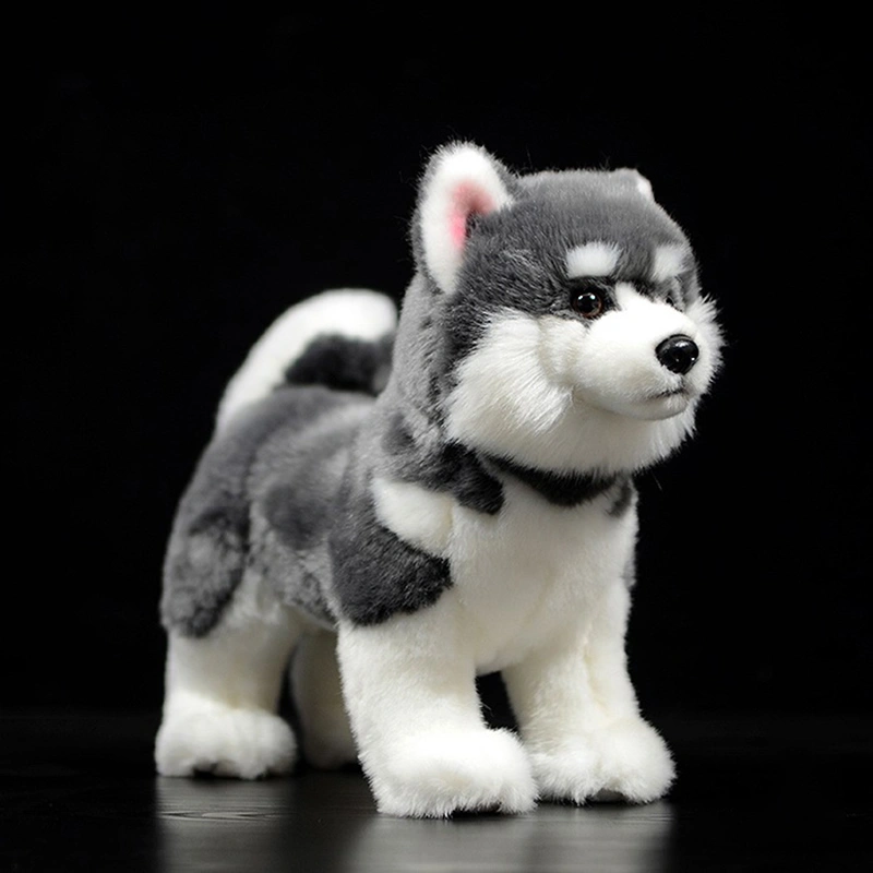 Simulation Dog Grey Alaskan Dog Doll Plush Toy Model