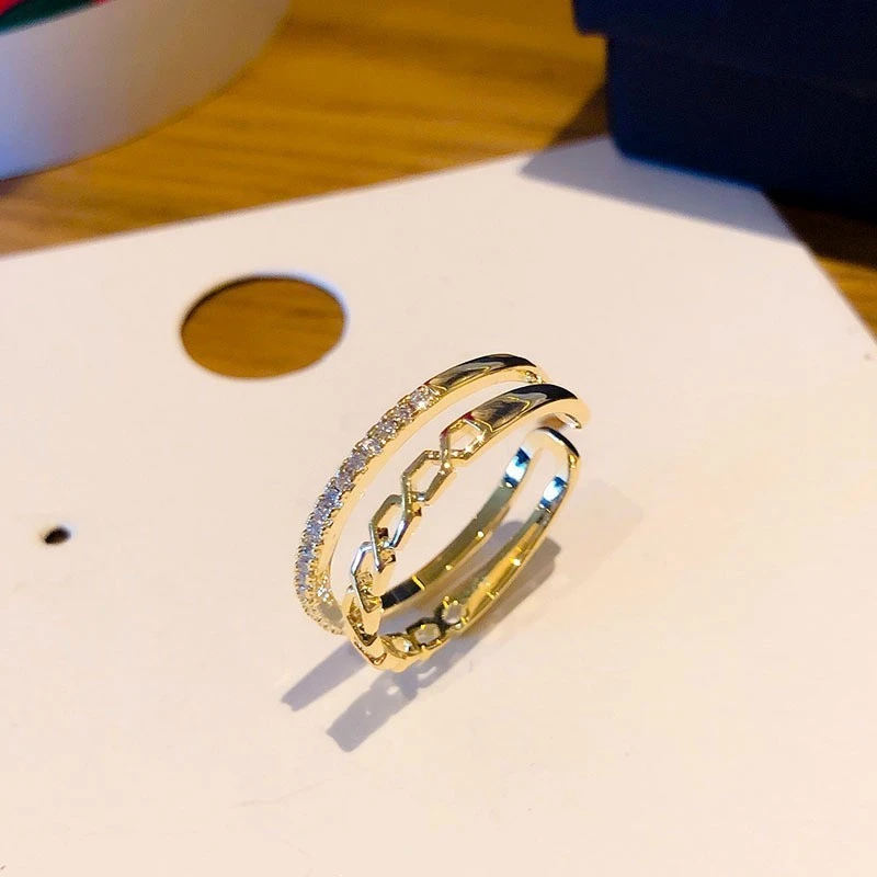 2023 New trendy Korean version with unique design sense, enamel checkerboard ring, women's French retro finger ring