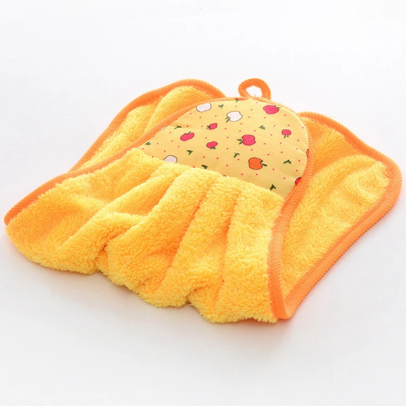 1Pcs Coral Velvet Bathroom Supplies Soft Hand Towel Absorbent Cloth Dishcloths Hanging Cloth Kitche