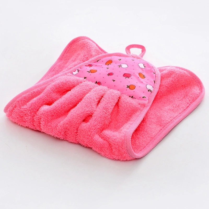 1Pcs Coral Velvet Bathroom Supplies Soft Hand Towel Absorbent Cloth Dishcloths Hanging Cloth Kitche