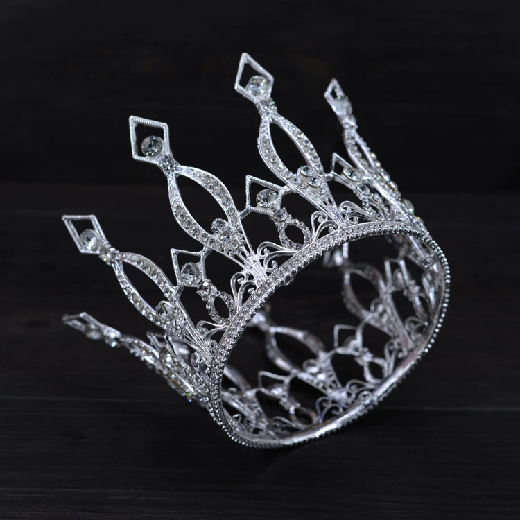 Bridal Jewelry Korean Round Metal Birthday Cake Decoration Crown Bridal Wedding Crown