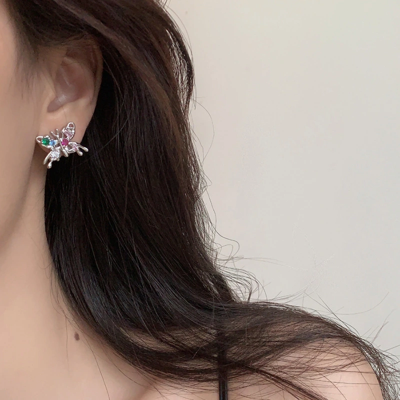 2023 New Lava Star Zircon Earrings for Female Minors with a High Sense of Fashion and Personalized Exquisite Earrings