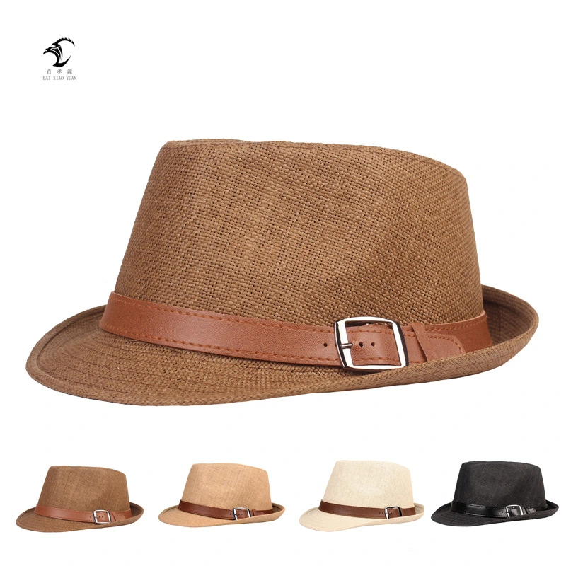 Men's Hat, Summer Straw Hat, Jazz Hat, Breathable Papyrus Middle-Aged and Elderly Travel Sun Hat