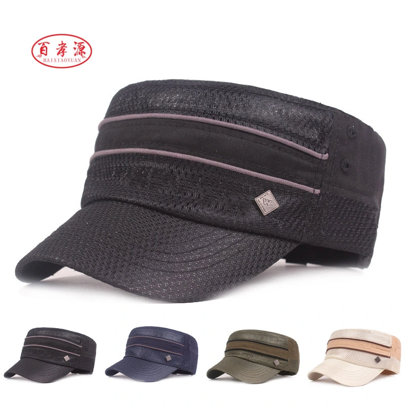 Flat Cap Men's Military Cap Spring and Summer Hat Mesh Cap Breathable Sun Visor Mountaineering Travel Hat Men's Hat