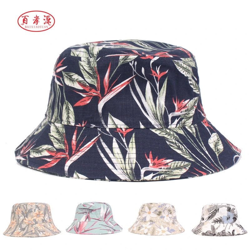 Fisherman's Hat Ladies Flower Cloth Small Pot Hat Spring and Summer Sunshade Hat European and American Foreign Trade Pot Hat Japanese and Korean Hat