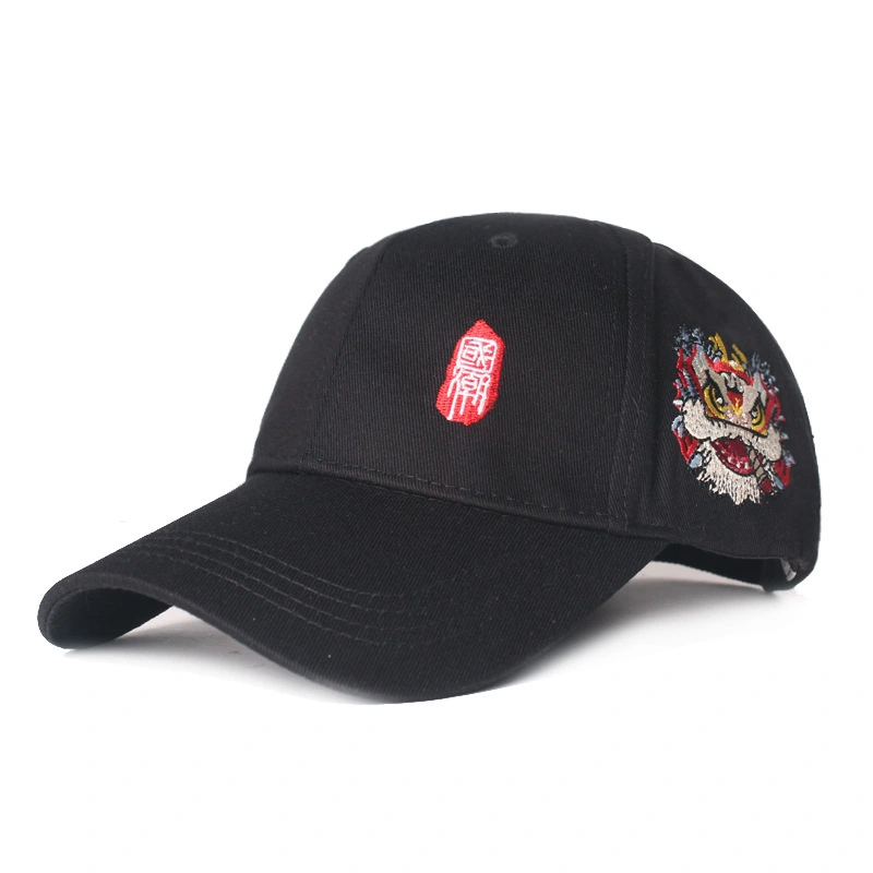 Chinese Style Baseball Cap Men and Women Embroidered Lion Head Cap National Tide Style Hat Retro Hat